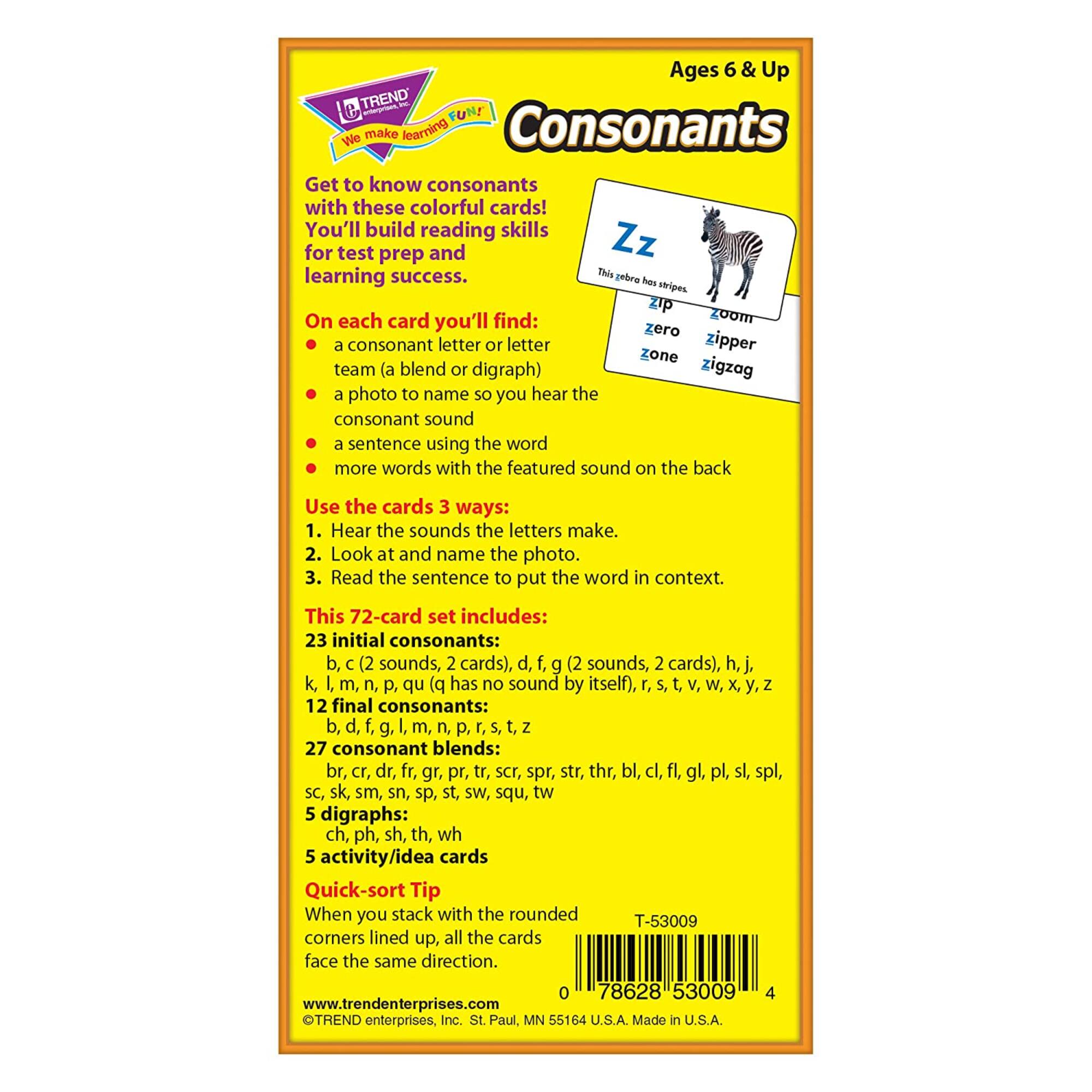 Trend Enterprises® Consonants Skill Drill Flash Cards